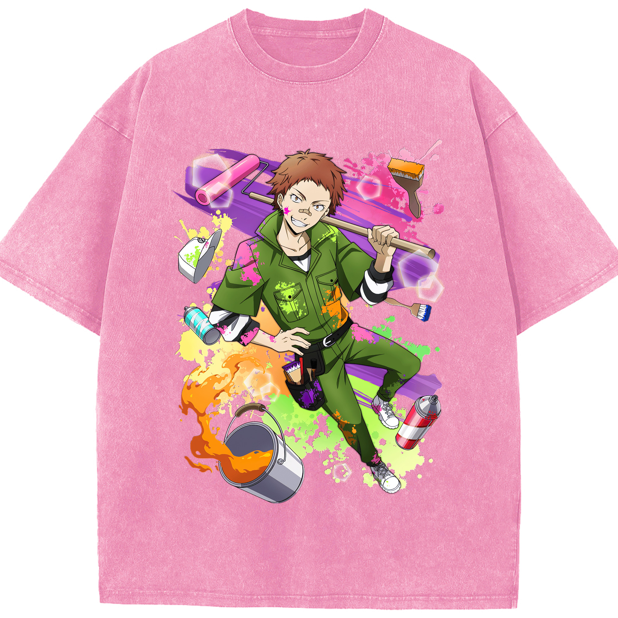 （画像用） 文豪ストレイドッグス Bungo Stray Dogs 綿100% ヴィンテージ風 半袖Tシャツ（フロントプリント）